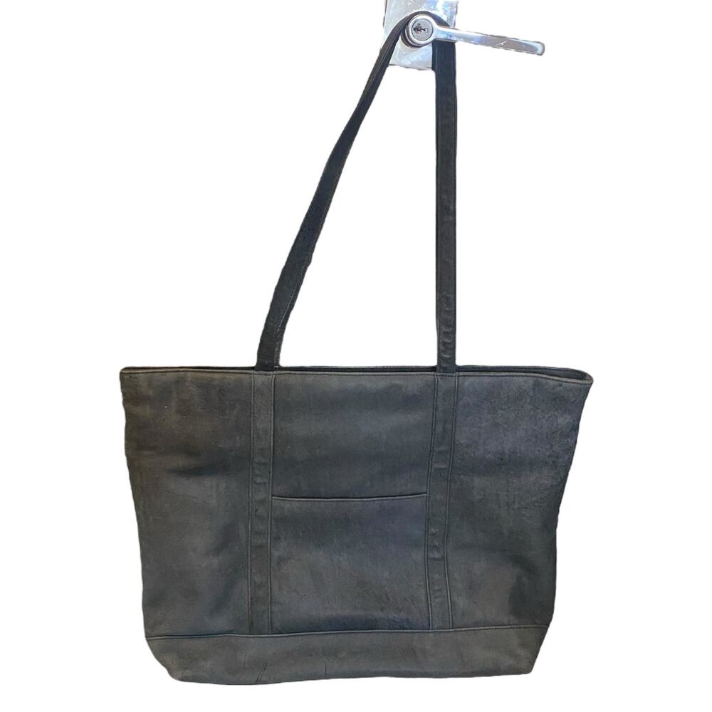 RARE Winterthur Museum And Gardens Navy Blue 100% Leather Tote/ Laptop Bag